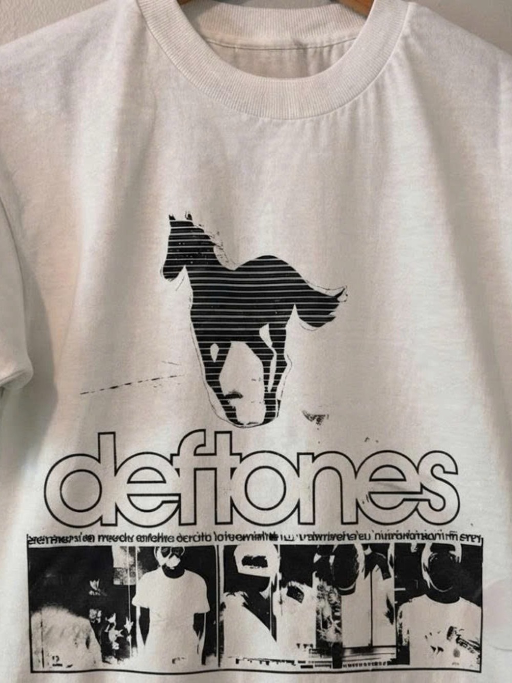 Deftones Graphic Band Tee in White and Black